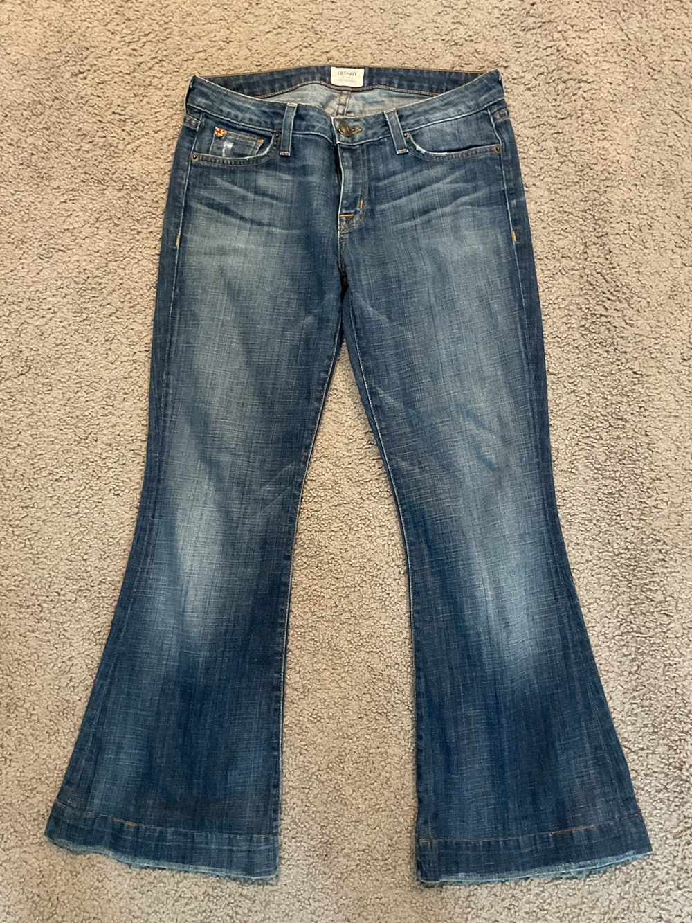 Hudson Jeans Nordstrom Beth Baby Low Rise Flare Pants Flap Pocket Blue Y2K, 28